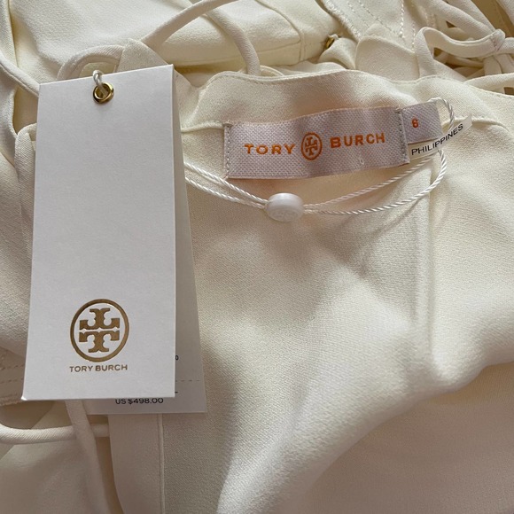 Sold💖NEW Tory Burch Evalene Maxi Dress Crepe Cream Size 6 - Picture 10 of 12